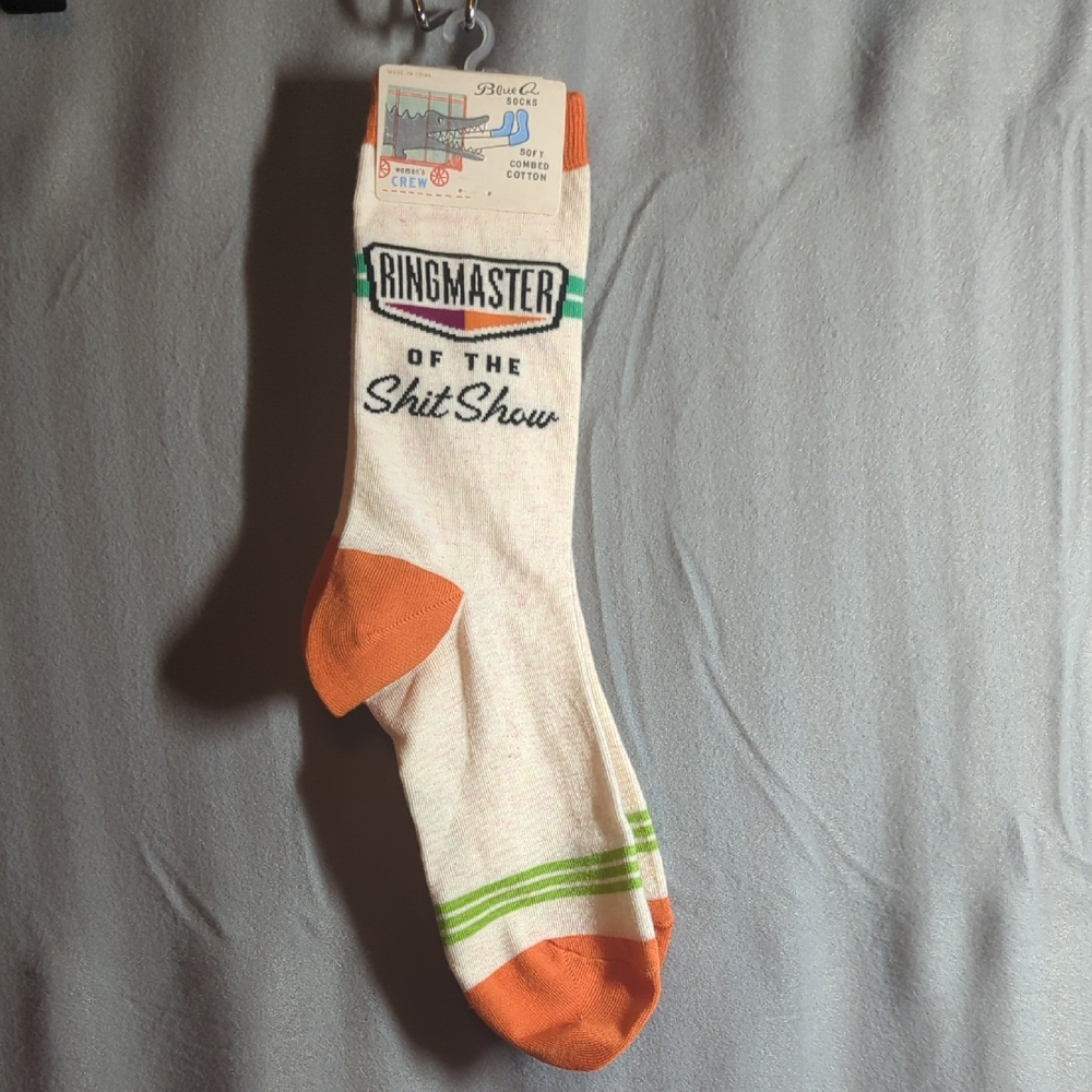 Blue Q Ringmaster Casual Socks - Orange and Cream